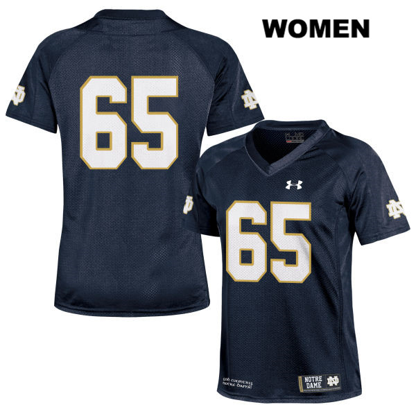 Women's NCAA Notre Dame Fighting Irish #65 Michael Vinson Stitched College Under Armour Authentic Navy No Name Football Jersey WG10B04SB